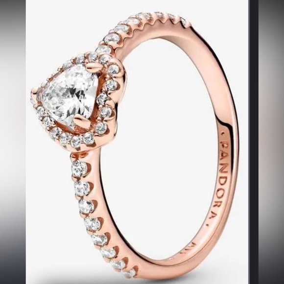 PANDORA ELEVATED HEART RING ROSE GOLD - Picture 3 of 6
